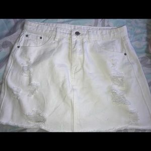 White jean skirt